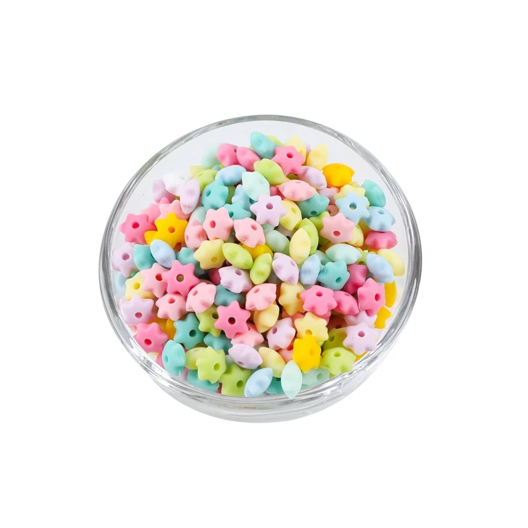 10mm Jewelry Fashion Necklaces Beads Silicone Beads Hexagram Bpa Free Silicone Beads For Baby