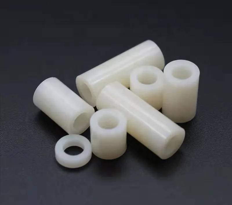In stock white black unthreaded cylindrical POM/PE/NYLON/ABS/PVC/Polyamide plastic spacer