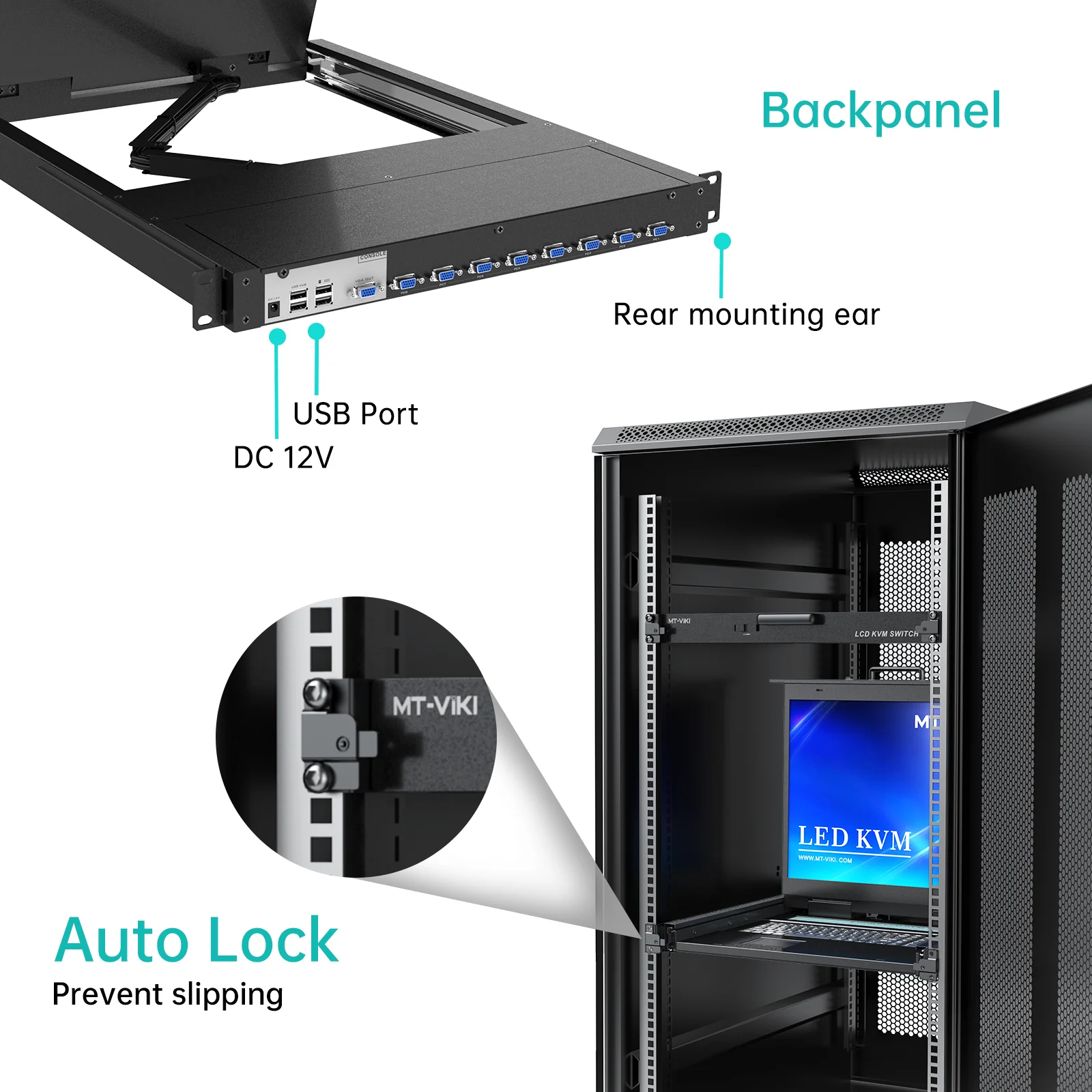 19 дюймовый ЖК-IP KVM переключатель 8 port, MT-VIKI стоечный KVM консоль с выдвижными ящиками над пульт IP + 8 шт. В Комплекте Кабели
