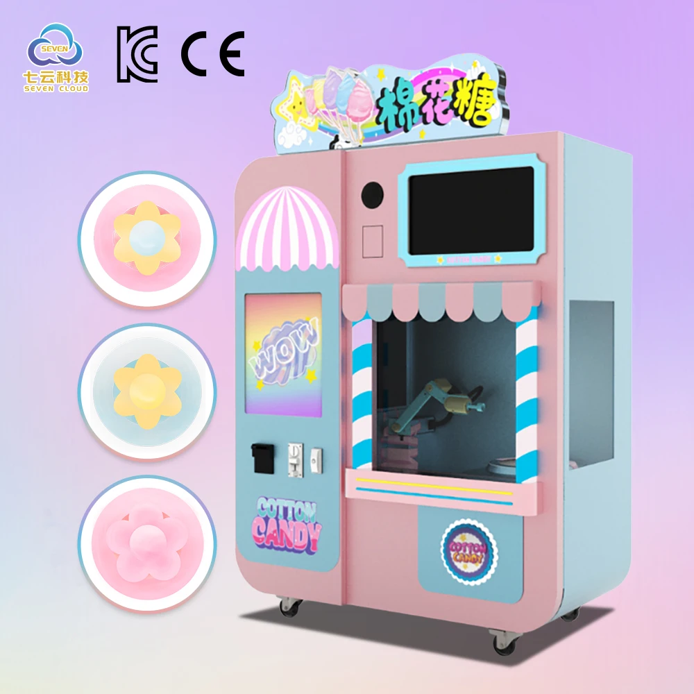 SevenCloud Cotton Candy Machine Factory Direct Selling Automatic Cotton Vending Machine