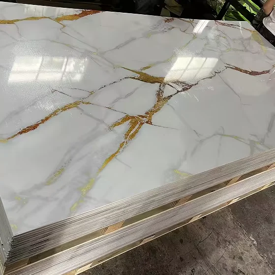 4x8t 1220x2440mm Interior Decorative Pvc Uv Marble Sheet Board marble alternatives marble substitute