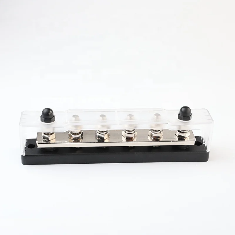 4-way busbar flexible dc battery busbar electric copper bus bar insulator terminal block with cap