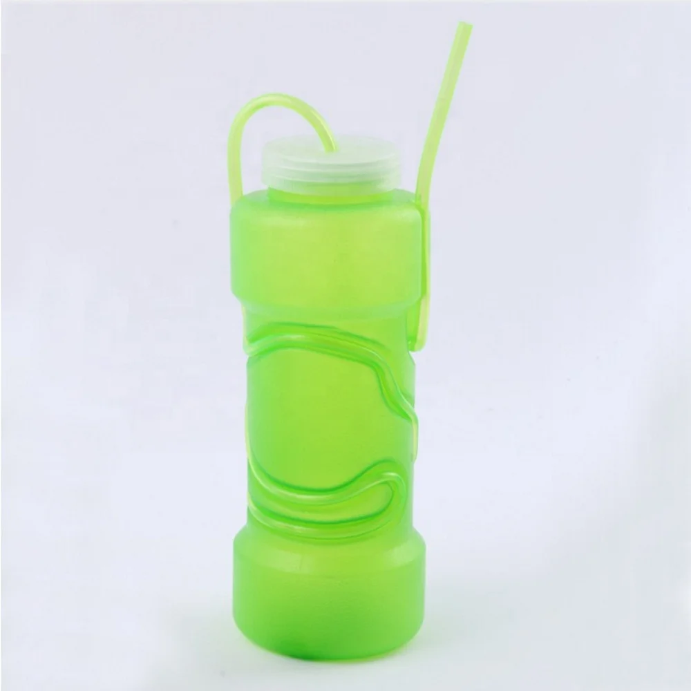 Novelty Plastic Water Bottle with Crazy Straw with Lid 201002