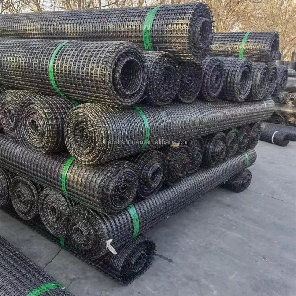 Factory Supply High Strength PP Biaxial Geogrid 20KN 30KN 40KN Plastic Building Mesh For Road Reinforcement