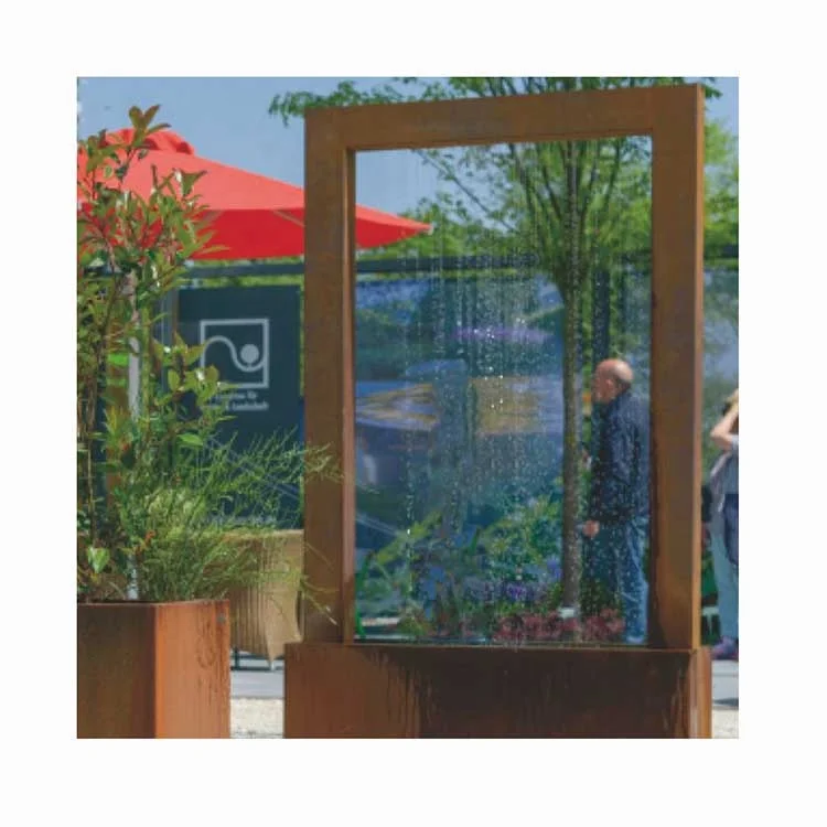 Custom garden landscape Artificial Water Fountain Corten Steel Waterfall Water Fountain And Waterfall Water