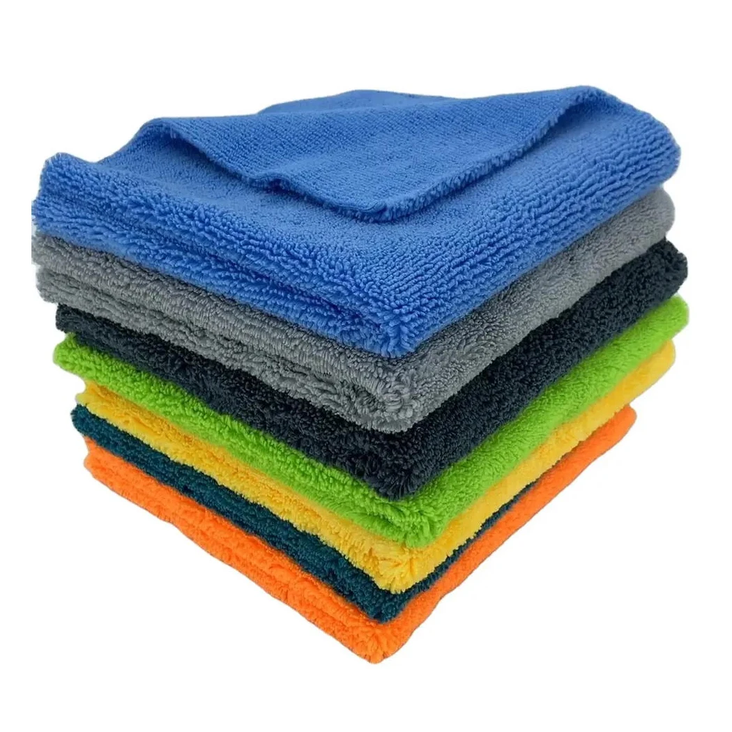 Wholesale Detailing Supplies Premium Microfiber Long Short Hair Cleaning Cloth 400gsm 40x40cm Edgeless Cloth Towels