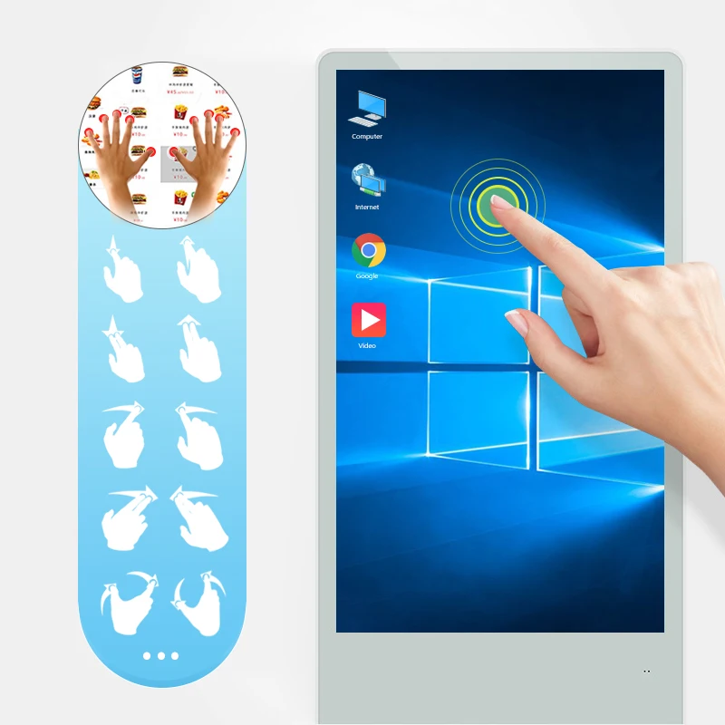 OEM Factory Android win10 digital signs and displays touch totem lcd screen freestanding digital displays