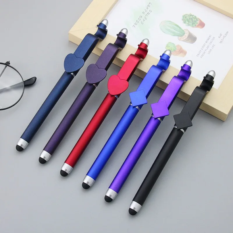 Wholesale Multi functional Neutral Pen Touchscreen Phone Stand Ballpoint Pen Customized QR Code Logo Promotional Pen
