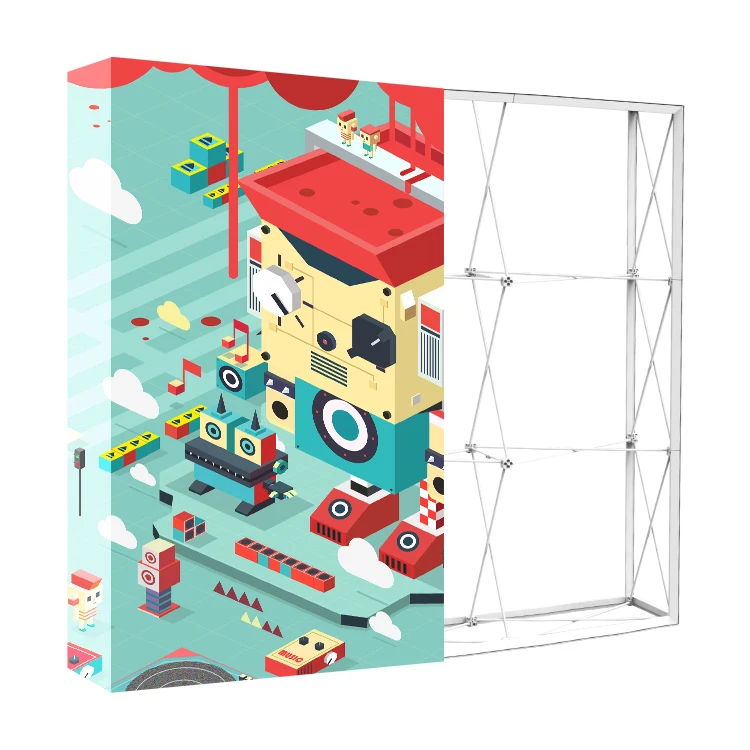 Foldable advertising trade show custom portable wall tension fabric backdrop display SEG pop up banner stand