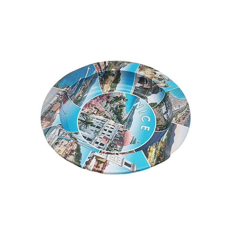 OEM Factory Direct Sale Portable Round Ashtray Custom Tinplate Pocket Design for Home Use Style Metal Ashtray for Hotels