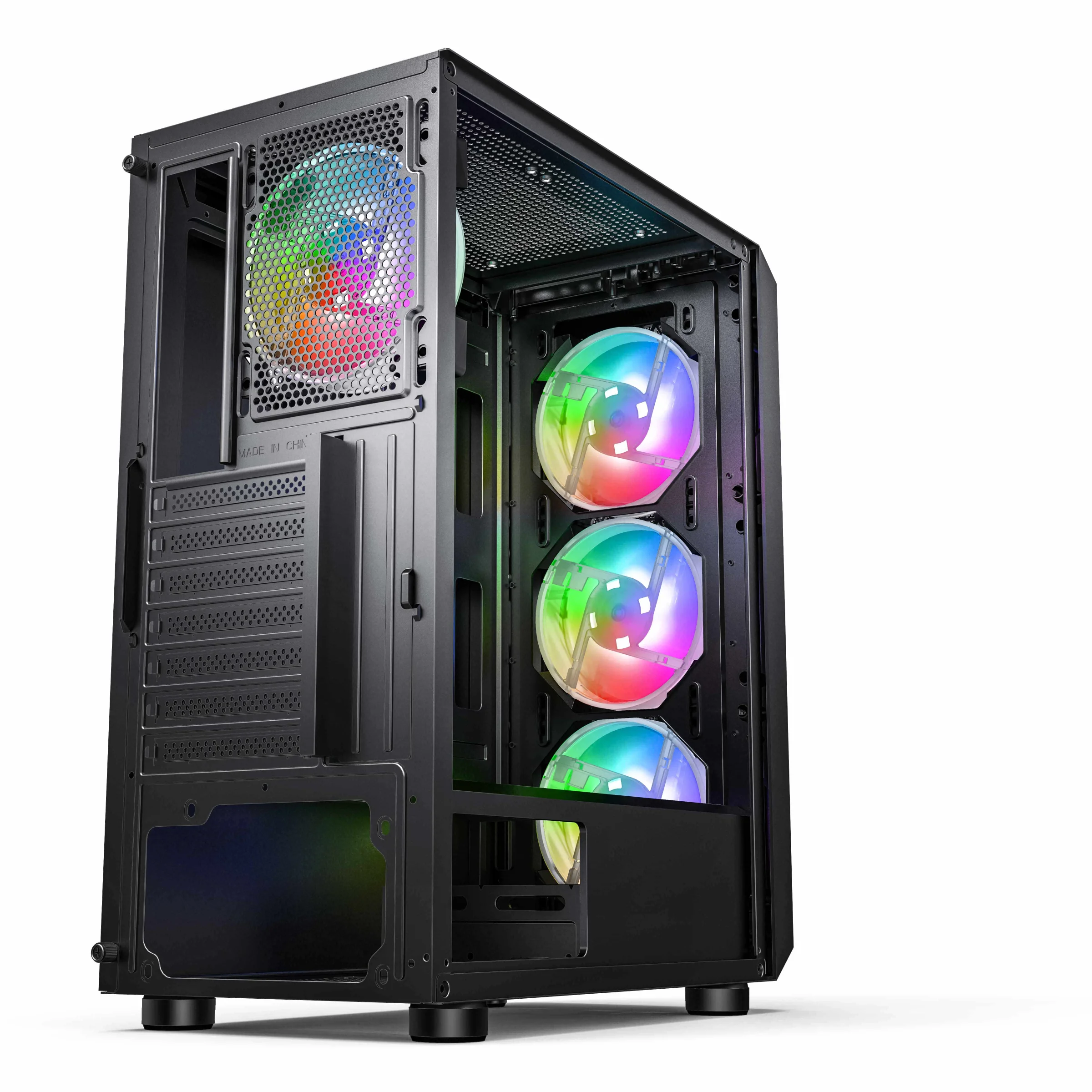 SAMA корпус компьютера из закаленного стекла ATX Mid Tower игровой для USB3.0 ПК