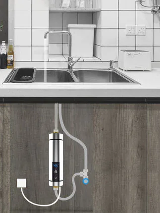 Kitchen and bath dual use instantaneous water heater without water storage