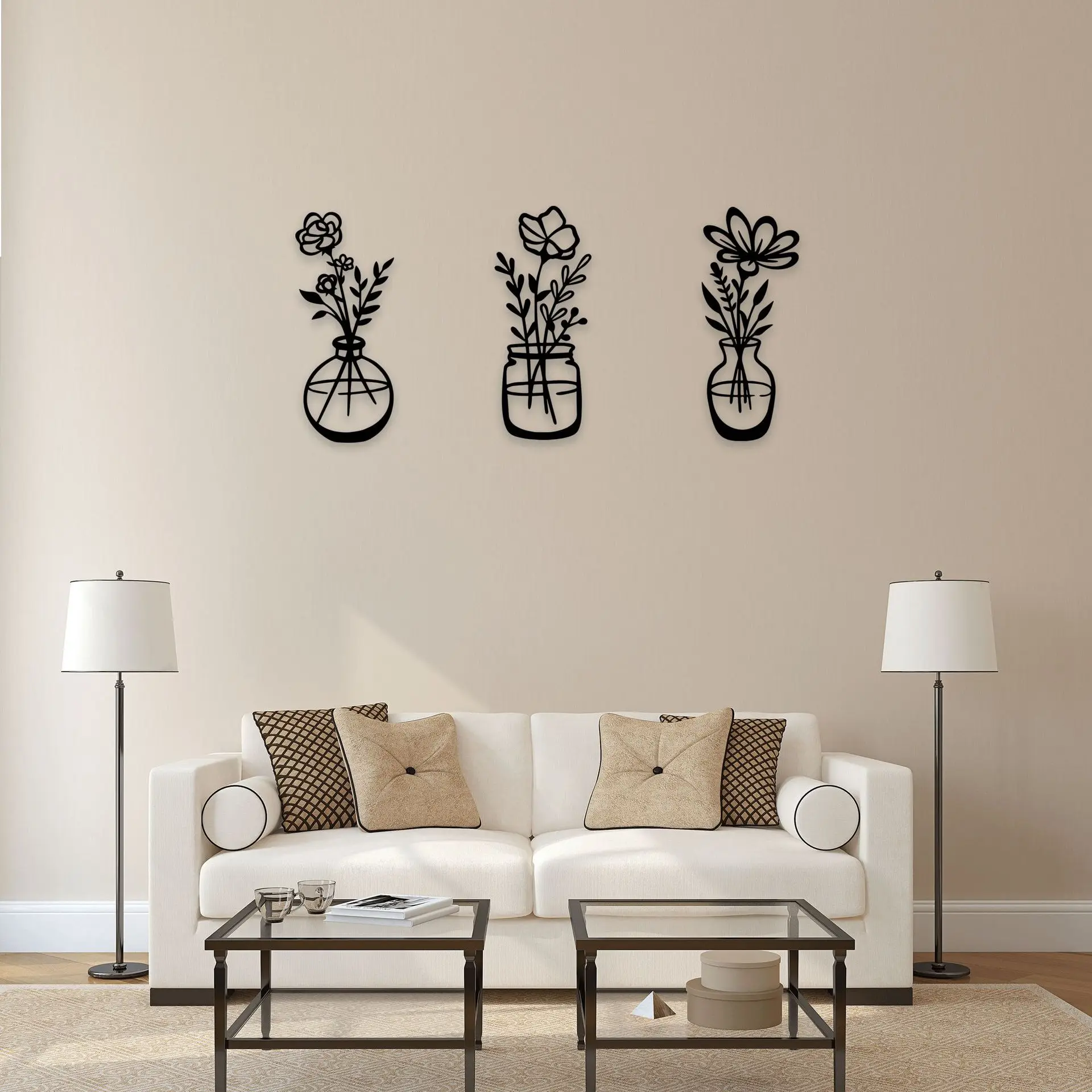 Amazon Wall Hanging Vase Iron Decoration Kitchen Bathroom Art Silhouette Living Room Wall Hanging