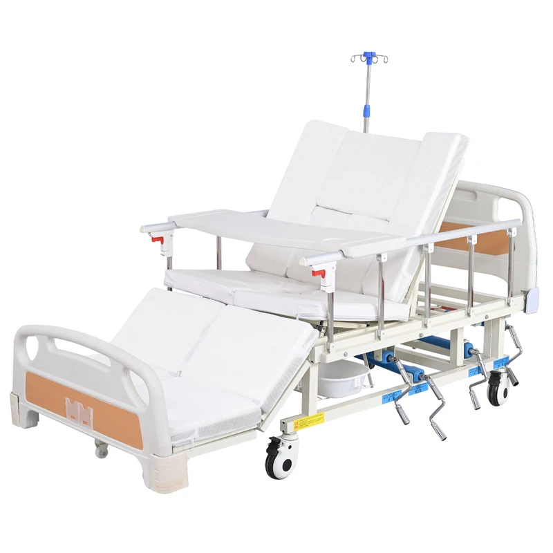 factory supply adjustable nursing medical abs aluminum alloy head board medical bed elderly patient 3 crank hospital bed