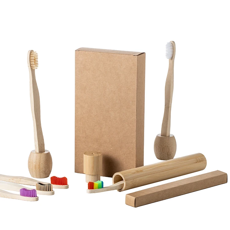 Dental Oral Care Toothbrush Natural Bamboo Tooth Brush Set Soft Bristle Charcoal Teeth Eco Bamboo Toothbrushes for Hotel