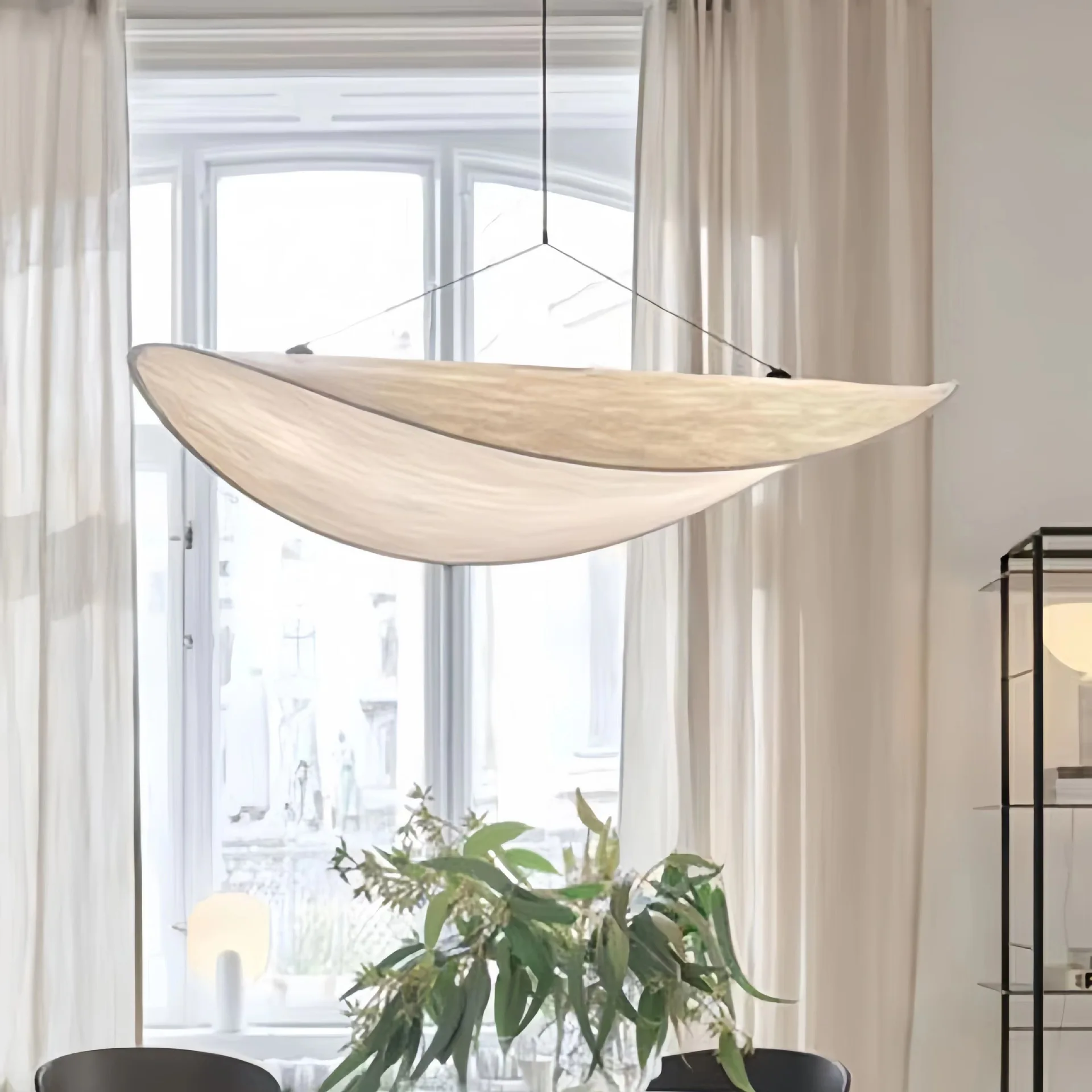Modern art designer fabric pendant light home decor low ceiling kitchen hanging lamp hotel bedroom imitation silk chandelier