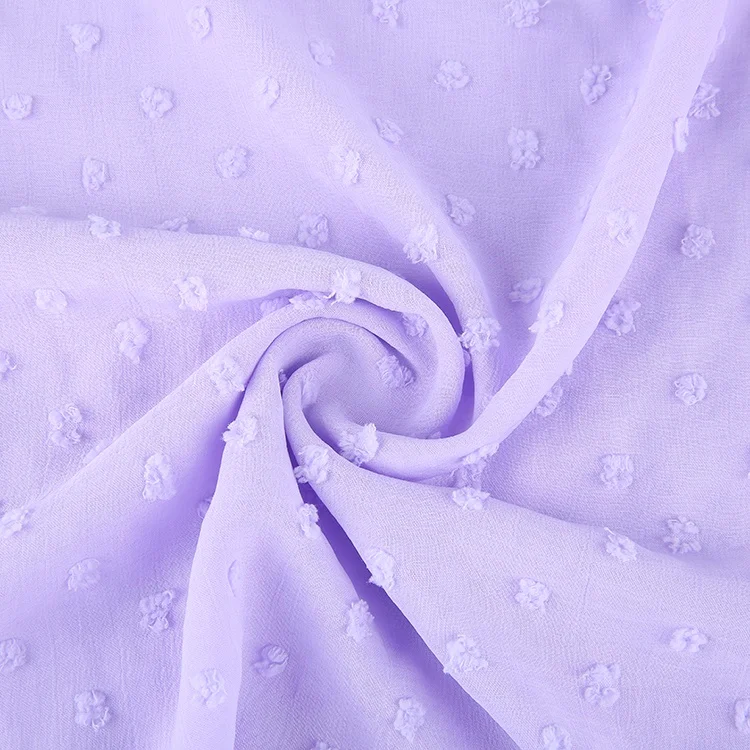 Wholesale dubai style woven 100% polyester jacquard lurex dobby chiffon fabric for women top