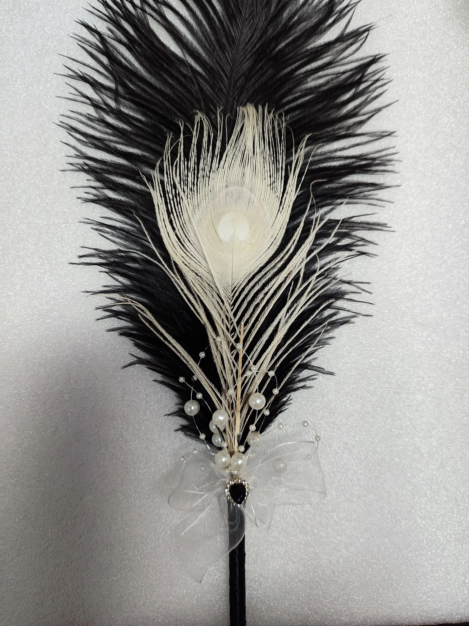 Wedding White Ostrich Feather Guest Book Luxury Feather Ballpoint Pen Signing Pen