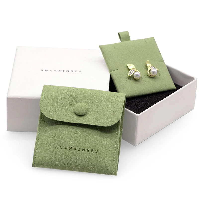 PandaSew Luxury Jewelry Pouches with Custom Logo Suede Velvet Small Drawstring Bag