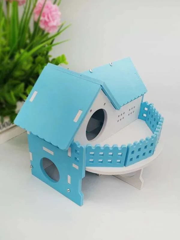 Hamster luxury two-storey villa Golden silk bear pet house Hamster bedroom large ecological board wooden hamster nest