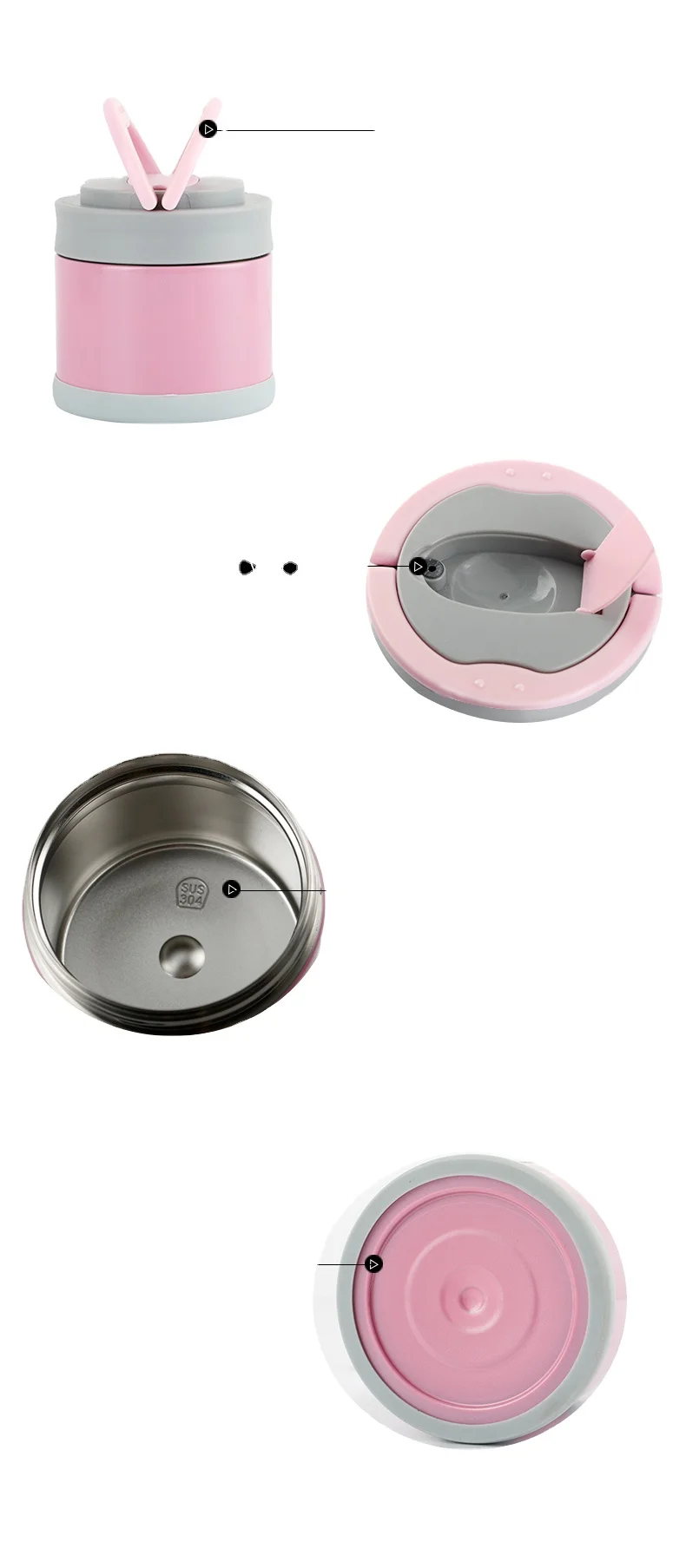 Vacuum stainless steel  thermos lunch box  foldable  handle  in stocks