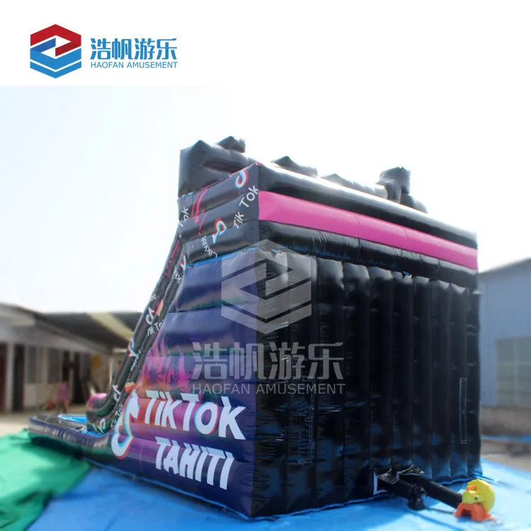 Cheap Custom Double Lane Inflatable Water Slide With Pool For Sale