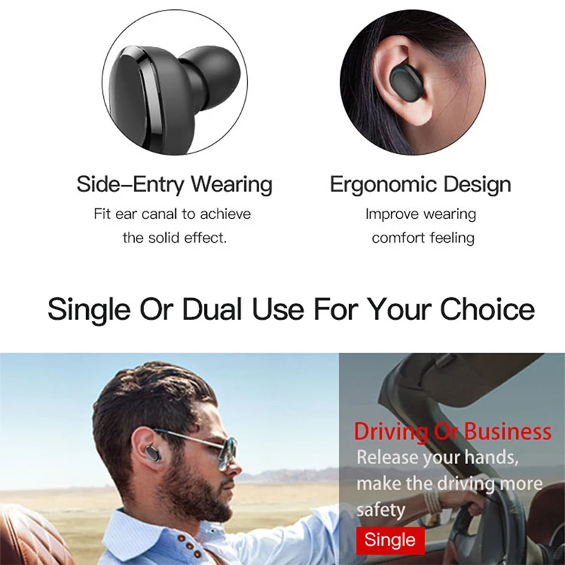
2020 New Arrival BT 5.0 Wireless Earbuds TWS True Stereo Headphone In Ear Headset Premium Sound Deep Bass Sport Earphone 
