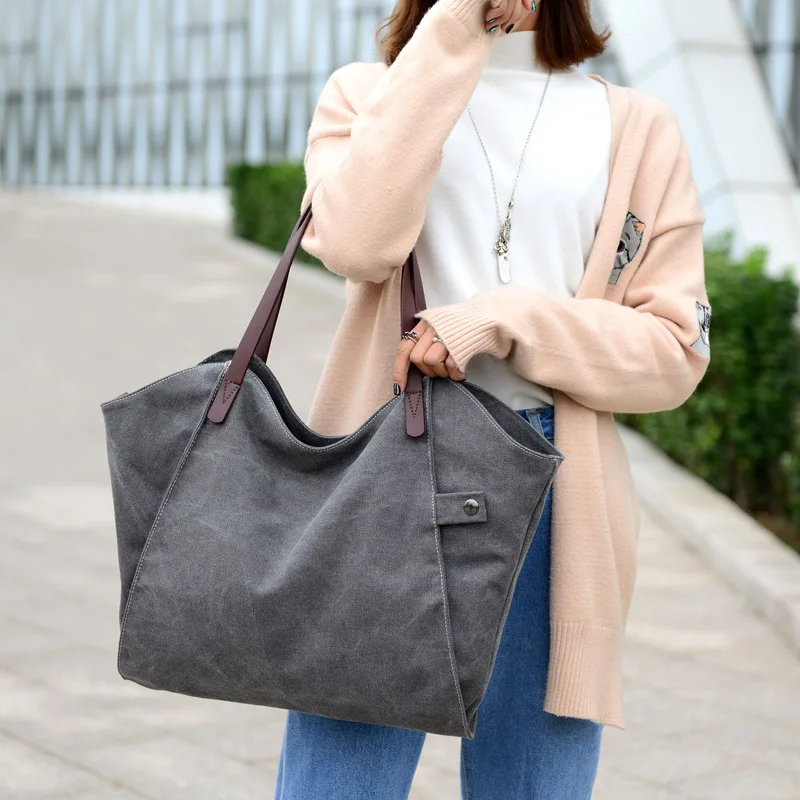 Wholesale New Design Girls Tote Bag Hot Selling Korean Stylish Bag Canvas Shoulder Messenger Bag for Women