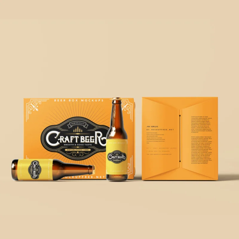 Custom High Quality Paper Packaging Beverage Shipping Colored Corrugated Carton Wholesale 24 Bottle Beer Box Packaging