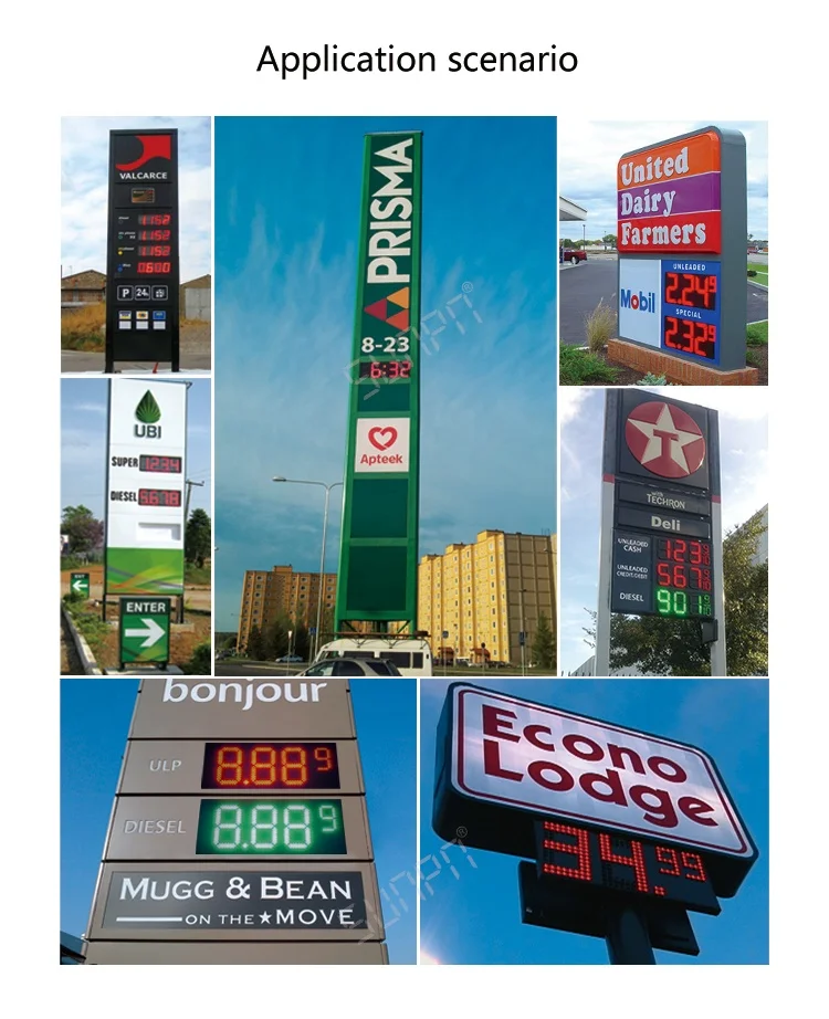 led gas station fuel diesel price system board sign  numeric changer display