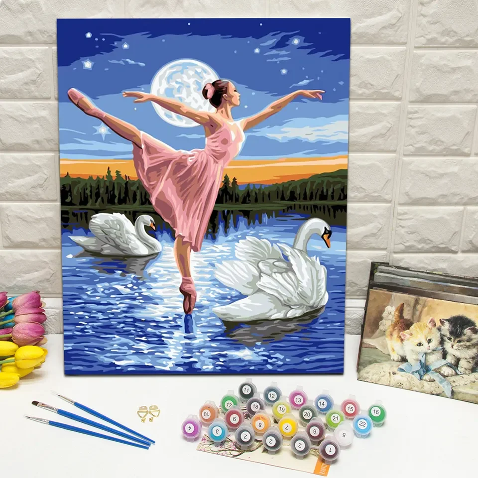 Wall art paintings Party Kits Pre Drawn Canvas Paint and Sip Date Night Games Painting By Numbers