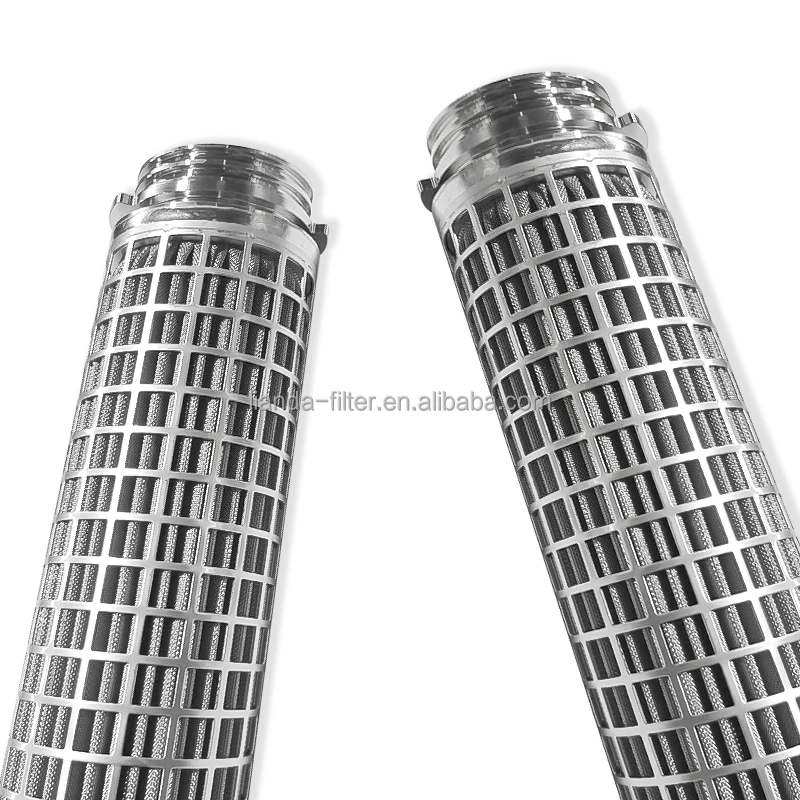 10 Micron Sintered SS Metal Fiber Pleated Fuel Gas Filter element for Natural Gas and Other Petrochemical Gas
