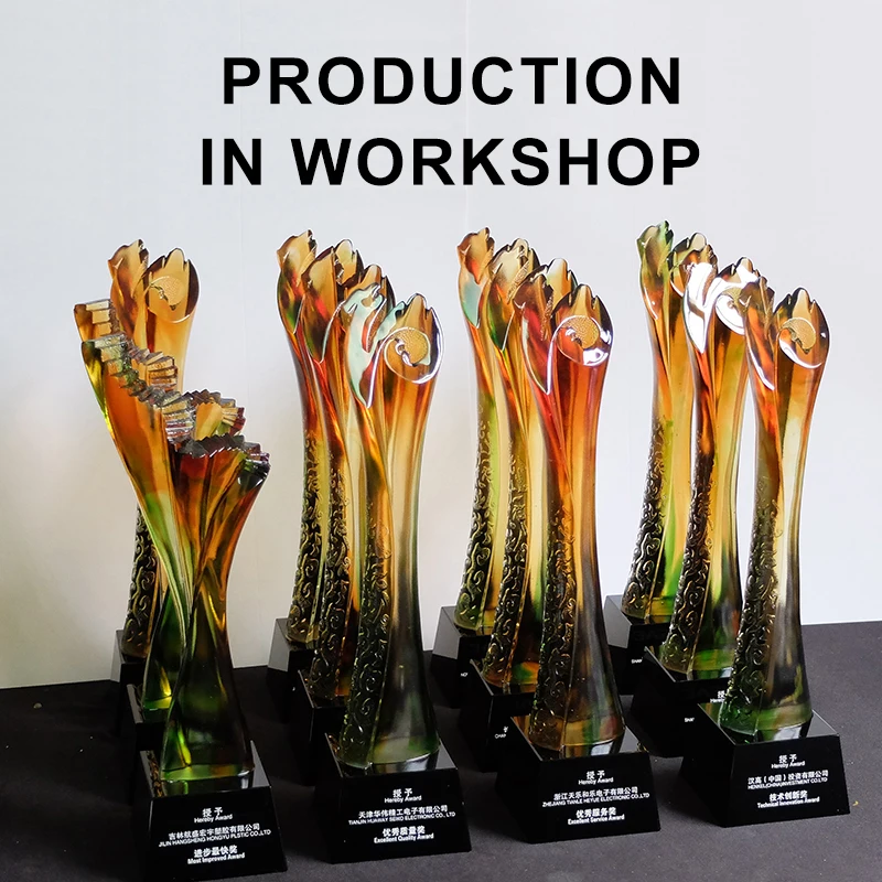 Jadevertu liuli Vicennial Leader award trophy for Twentieth 20th Anniversary trophy custom