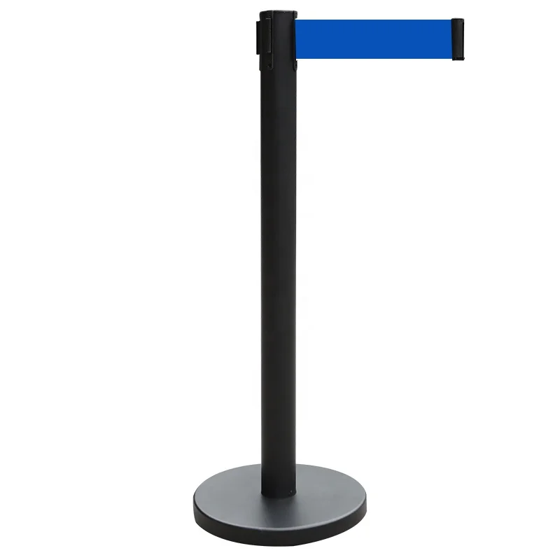 Polished Stainless Steel crowd control stanchion with 3m retractable belt Barrier