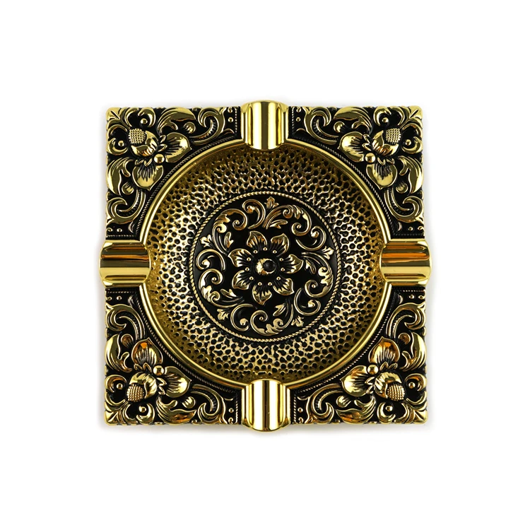 Wholesale Factory Custom Unique Metal Antique Gold Ashtray Cigar