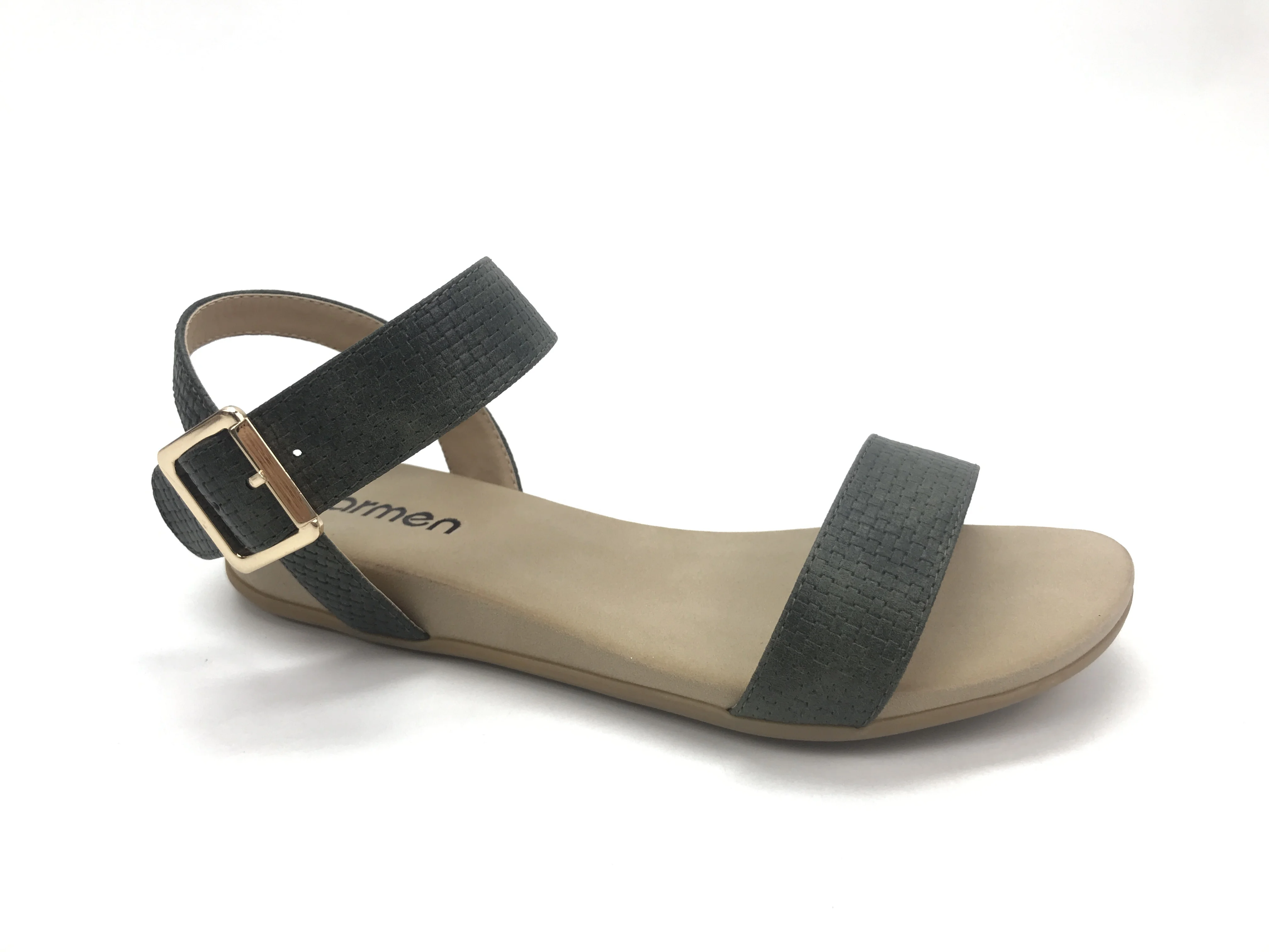 Women Sandals Golden Buckle Back Strap Comfort Sandals Flat Daily Wear Outdoor wear-resistant Thick soled anti slip flat slipper