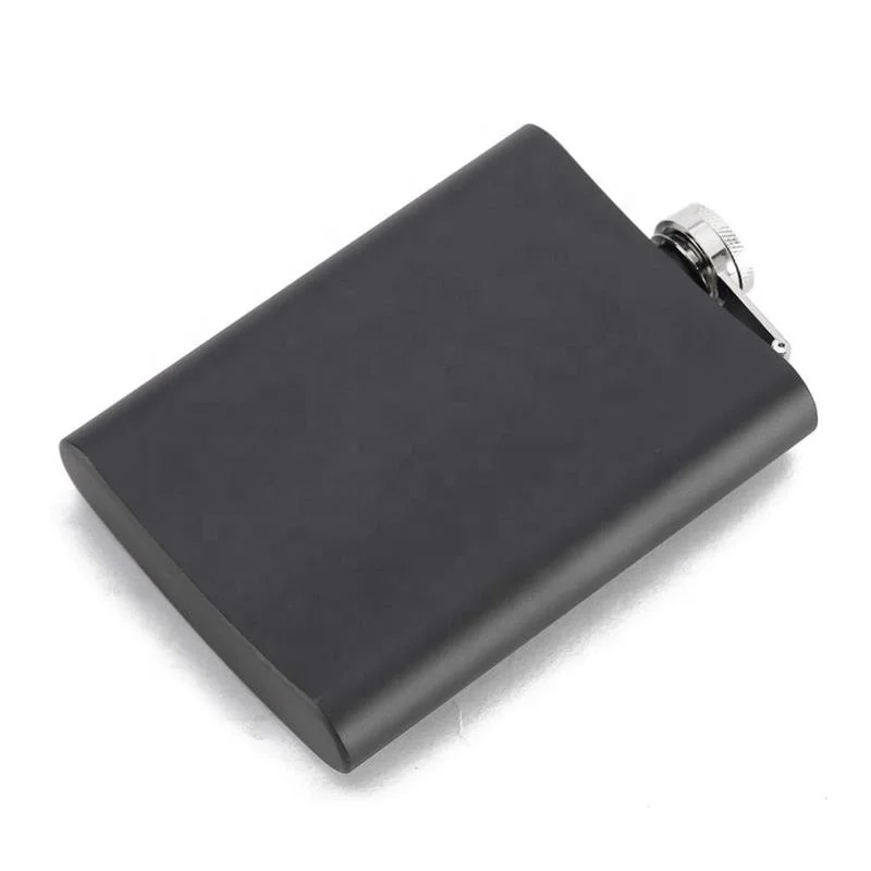 Высококачественная Черная фляжка из нержавеющей стали объемом 6 унций в комплекте со стеклом и воронкой