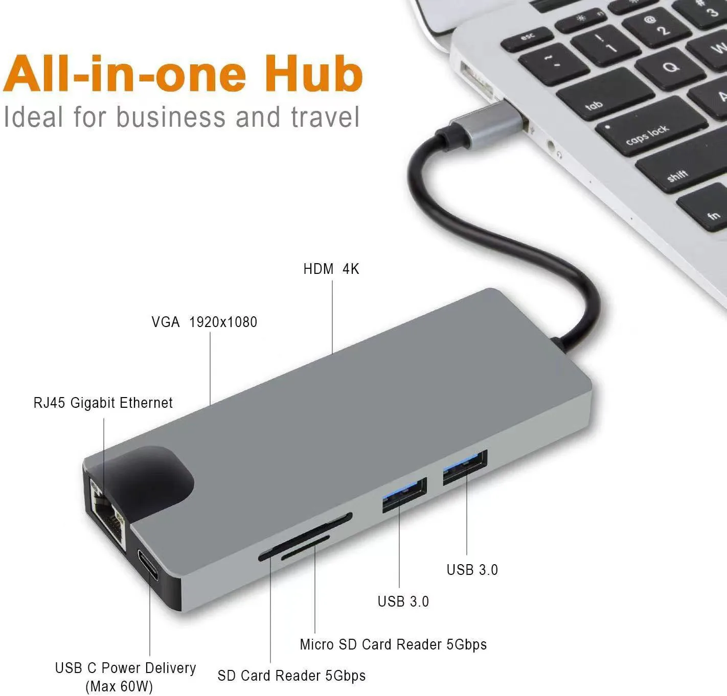 Новый 8-портовый разъем RJ45 1000 Мбит/с 8 в 1 USB док-станция OTG Splitter концентратор для Ipad Pro ноутбук