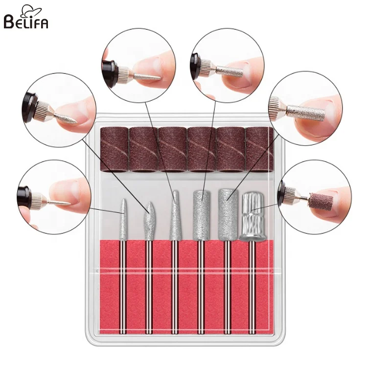 Portable pen shape usb electric nail art polishing machine set with 6 ceramic bits electric manicure nail drill