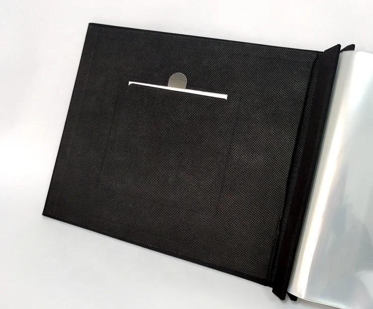 Stocked black fabric screw binding free to add inner pages 8X8 inch photo album