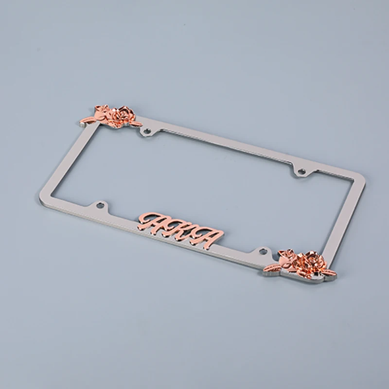 BEST CHINA SUPPLIER Free Sample Raised Logo Custom License Plate Frame Wholesale for Car Decoration