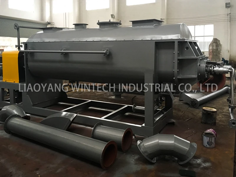 Factory supply hollow paddle dryer for animal manure drying stirring rotary paddle dryer machine
