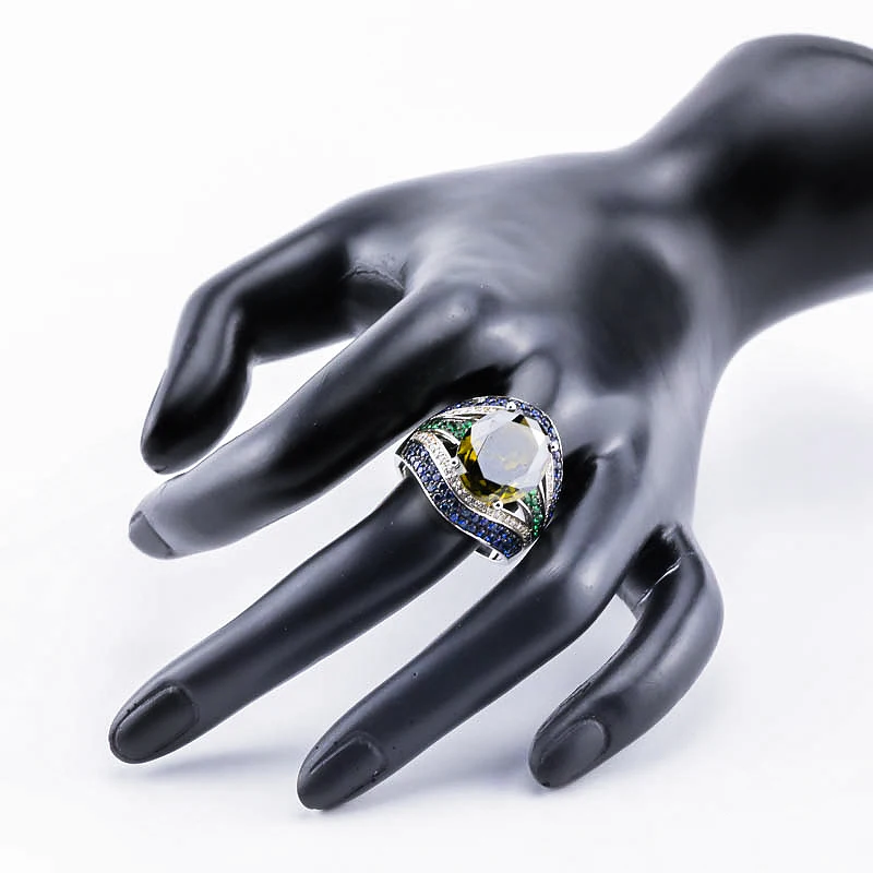 Turkish Jewelry Ring Men Real 925 Sterling Silver Mens Emerald Rings Natural Agate Stone Vintage Cool Fashion