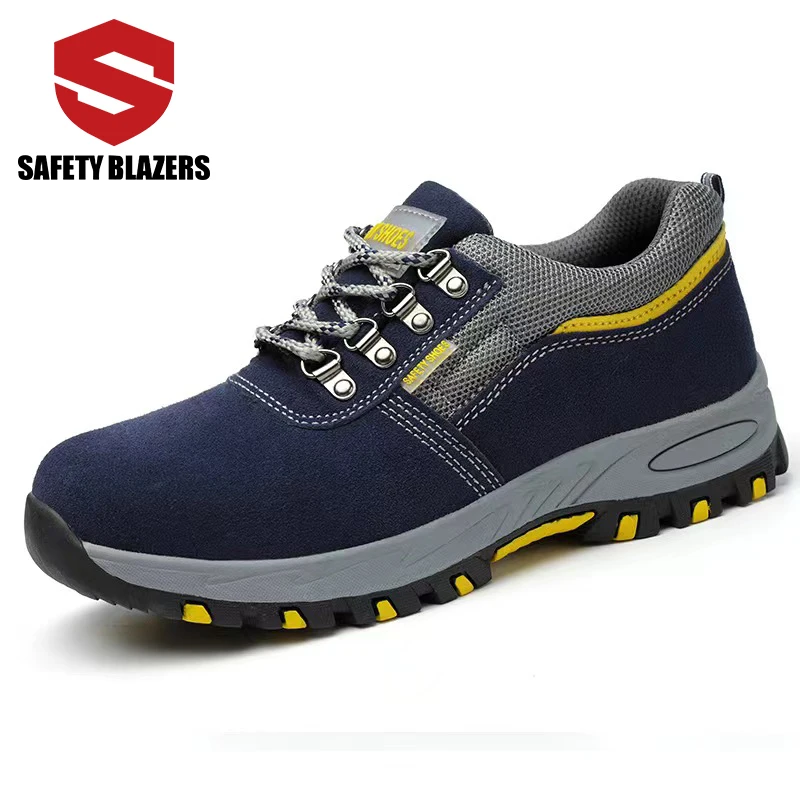 SAFETY BLAZERS Hot Selling GENUINE LEATHER Leather Anti Smashing Steel Toe Men Work Safety Shoes
