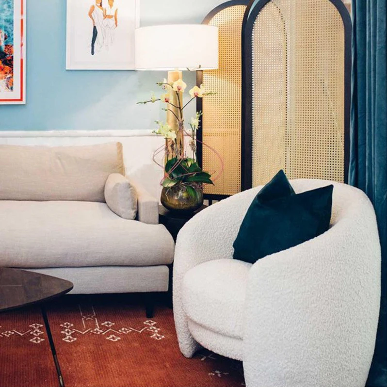 Factory Direct Sales Fashion Accent Lamb Cashmere Chairs Furniture Modern Luxury Living Room Leisure Chair