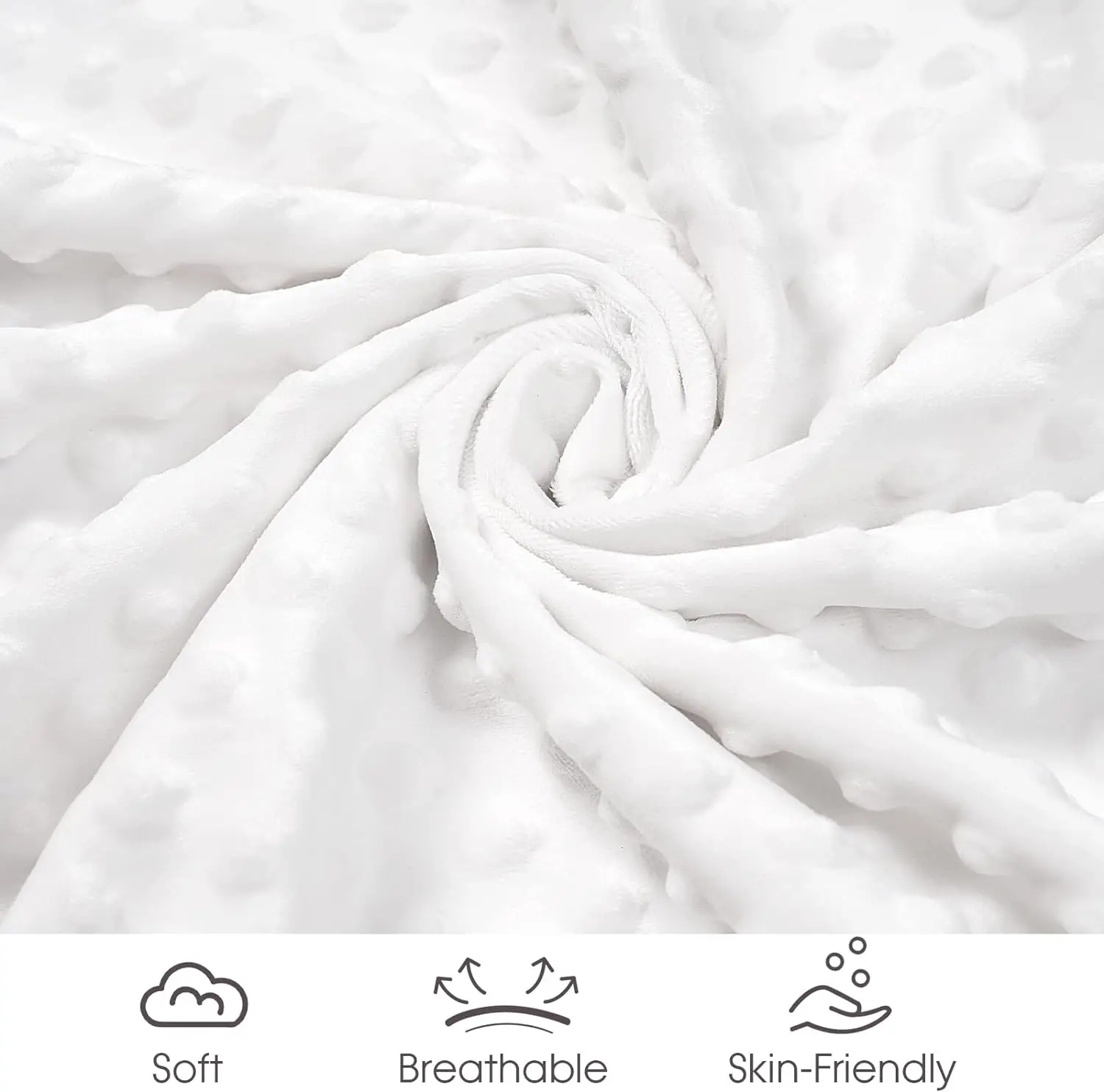 Customized Logo Printable Minky Dot Newborn Throw Blanket Sublimation Blank Baby Blanket with Massage Beads