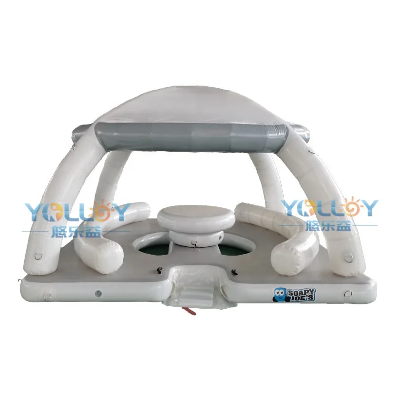 AquaBanas Floating Party Dock Platform Inflatable Island With Bana Tent
