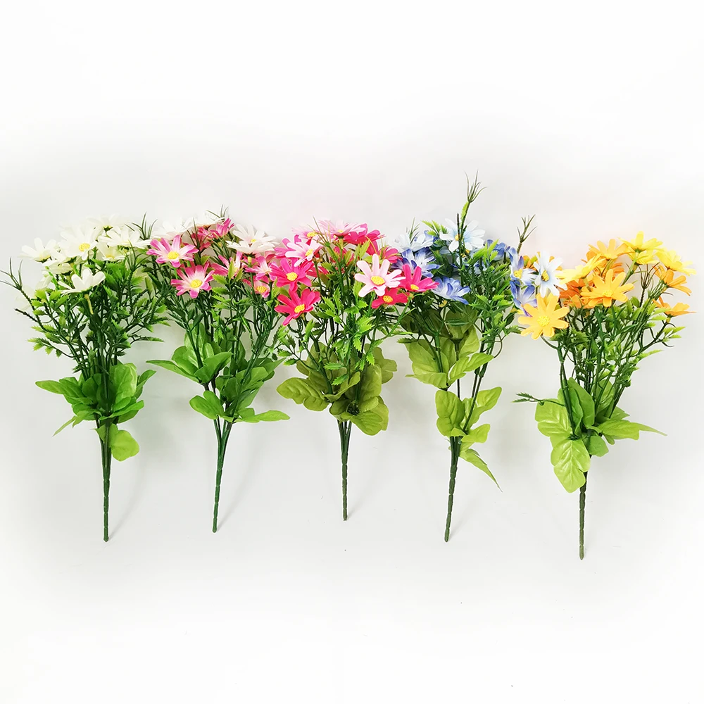 Home Decor Daisy Artificial Wholesale Flower Artificial Gerbera Daisies Colorful Plastic Flower Small Daisy