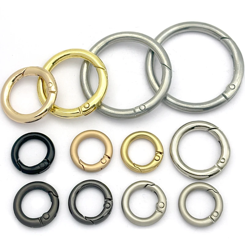 wholesale Handbag Accessories Spring O Rings Alloy Keyring Buckles Belt Strap Chain Buckle Sewing For Bag Opening Ring