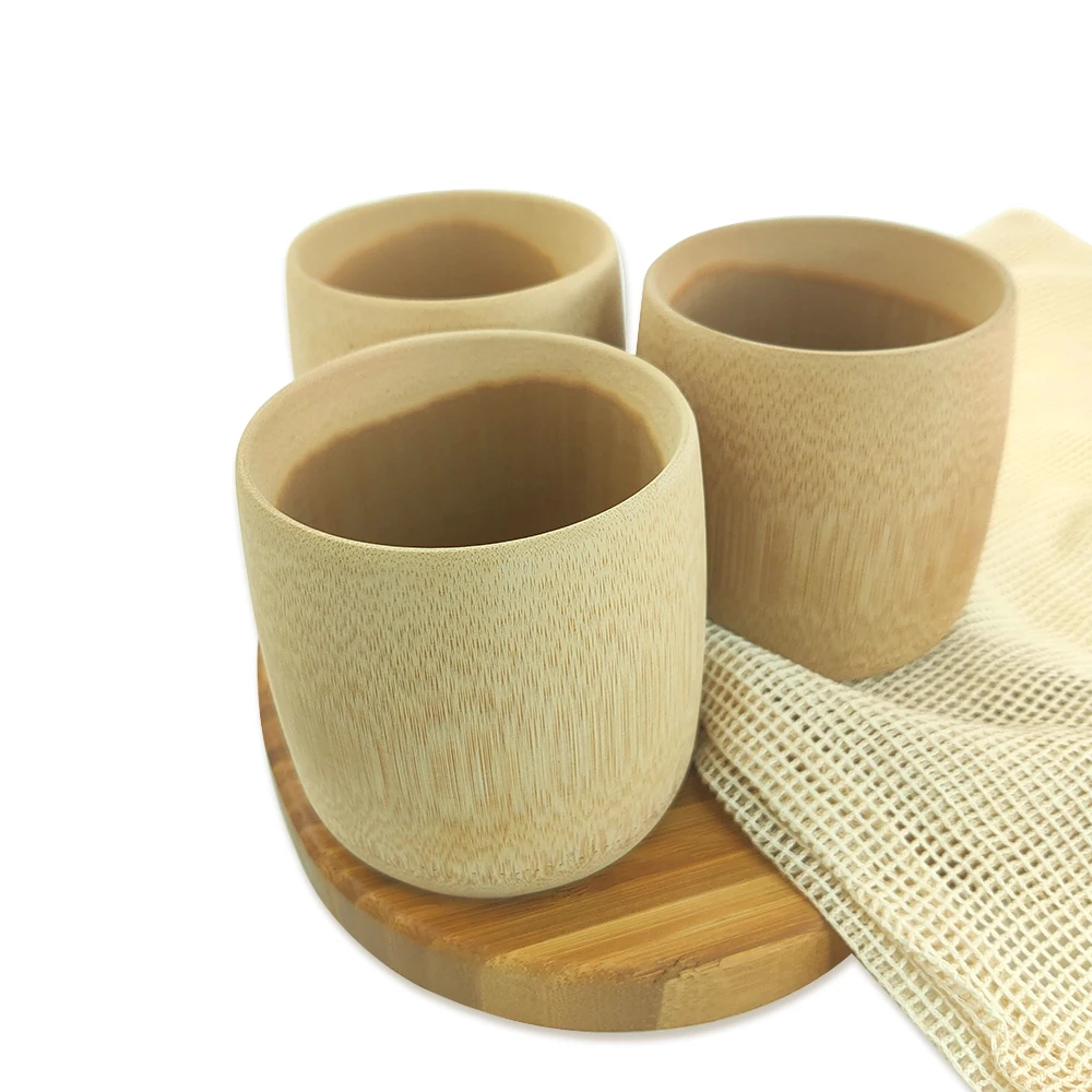 Tableware Eco-friendly Handmade Mug Reusable Drinking 100% Natural Bamboo Cup